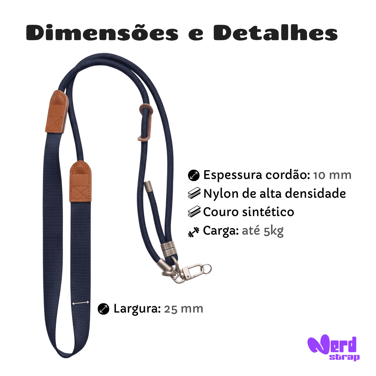 Cordão Faixa Multifuncional Axis Crossbody Nerdcase, Azul Marinho