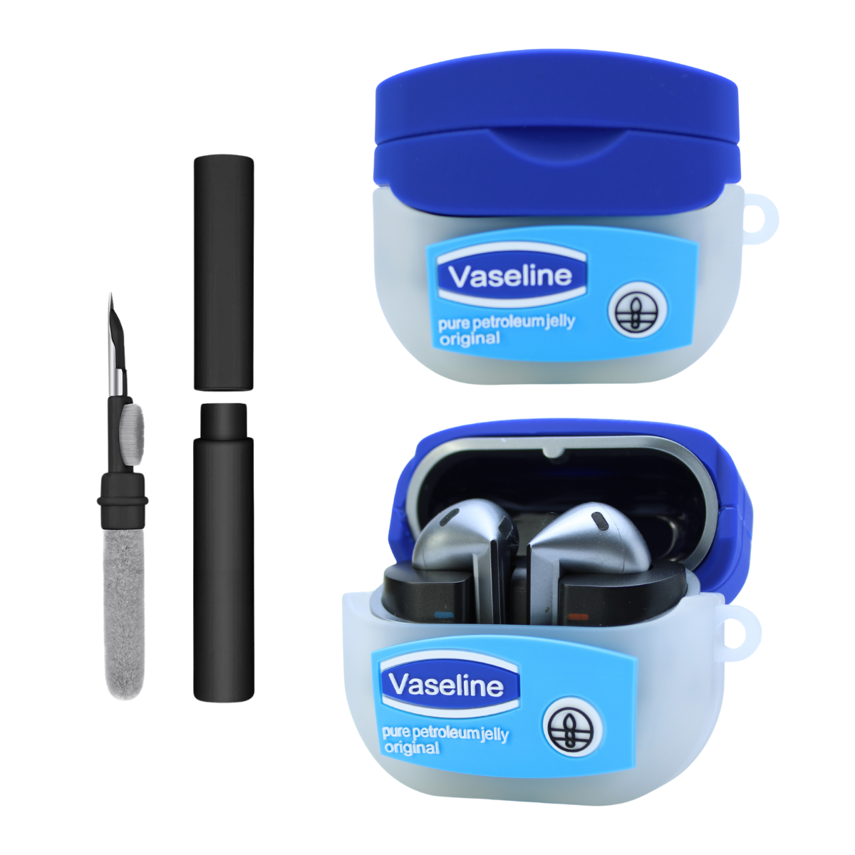 Kit Limpador para Fones e Capa Protetora Nerdcase para Samsung Galaxy Buds 3, Buds 3 Pro, Buds 3 Fe, Hidratante Vaselin