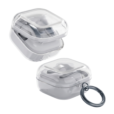 Capa Protetora Nerdcase para Samsung Galaxy Buds 4, Silicone, Transparente com Argola