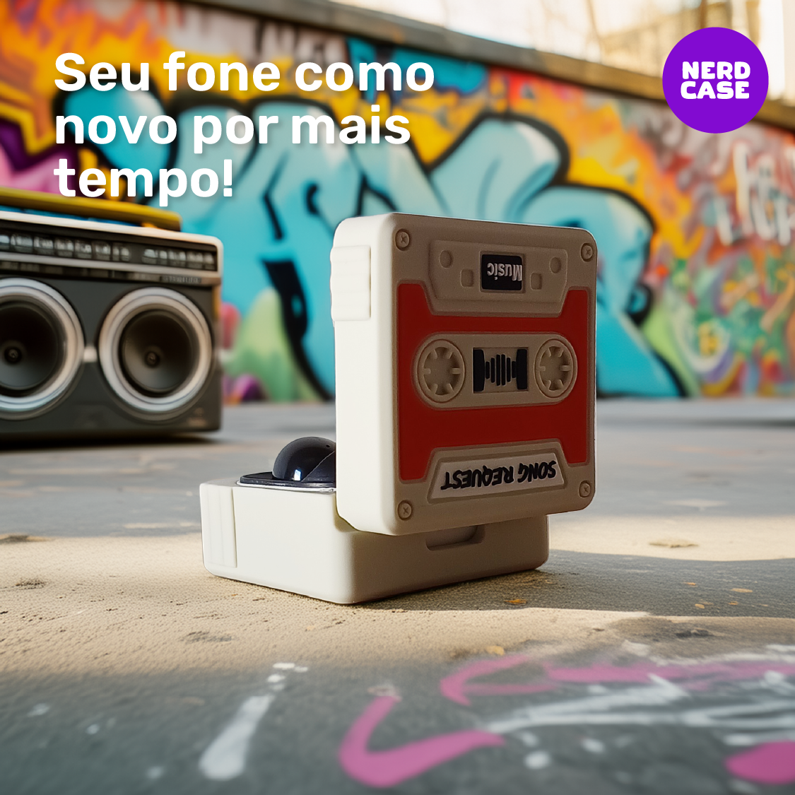 Case Fita Cassete para Buds