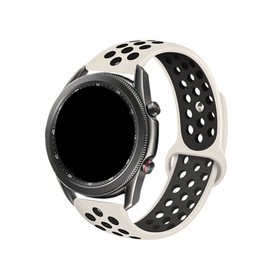 Pulseira 20mm entre Pinos para Samsung Galaxy Watch, Bege/Preto