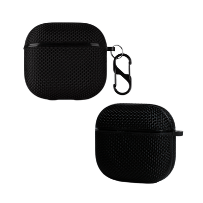 Capa Protetora Nerdcase de Silicone Texturizada Compatível com AirPods 4, Preta