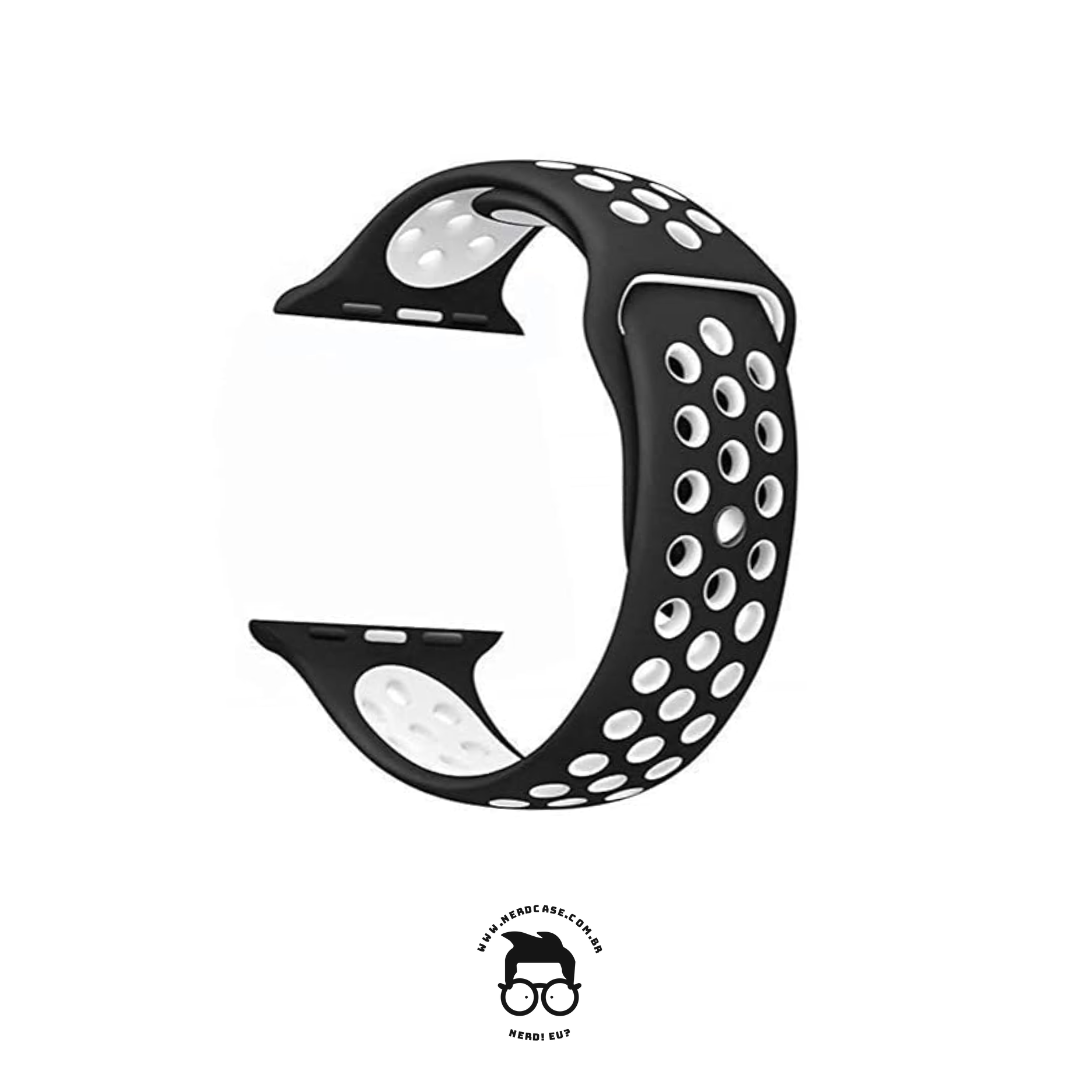 Pulseira 42/44/45/49mm para Apple Watch, Preto/Branco