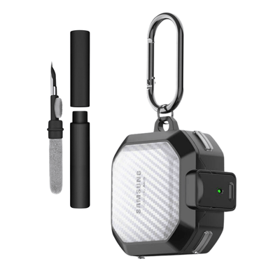 Kit Caneta Limpeza e Capa Protetora Nerdcase Compatível com Samsung Galaxy Buds FE, Buds Core, Buds 2, Pro e Live, Resis