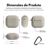 Capa Protetora Nerdcase Compatível com AirPods 4, Silicone Premium, Cinza Escuro