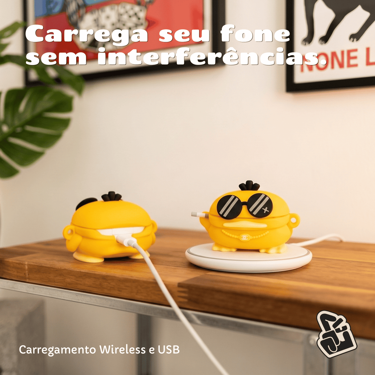 Capa Protetora Nerdcase para Samsung Galaxy Buds 2, Core, FE, Live e Pro, Silicone, Mc Psyduck