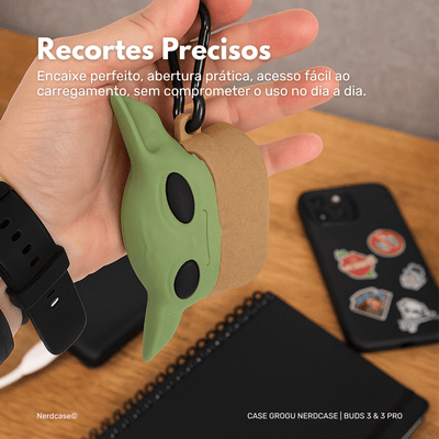 Capa Protetora Nerdcase Compatível com Samsung Galaxy Buds 3/3 Pro, Baby Yoda