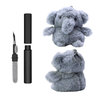Kit Limpador para Fones e Capa de Pelúcia Nerdcase para AirPods Pro 3, Elefante Cinza
