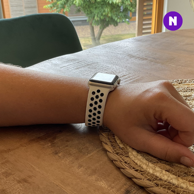 Pulseira 38/40/41mm para Apple Watch, Bege/Preta