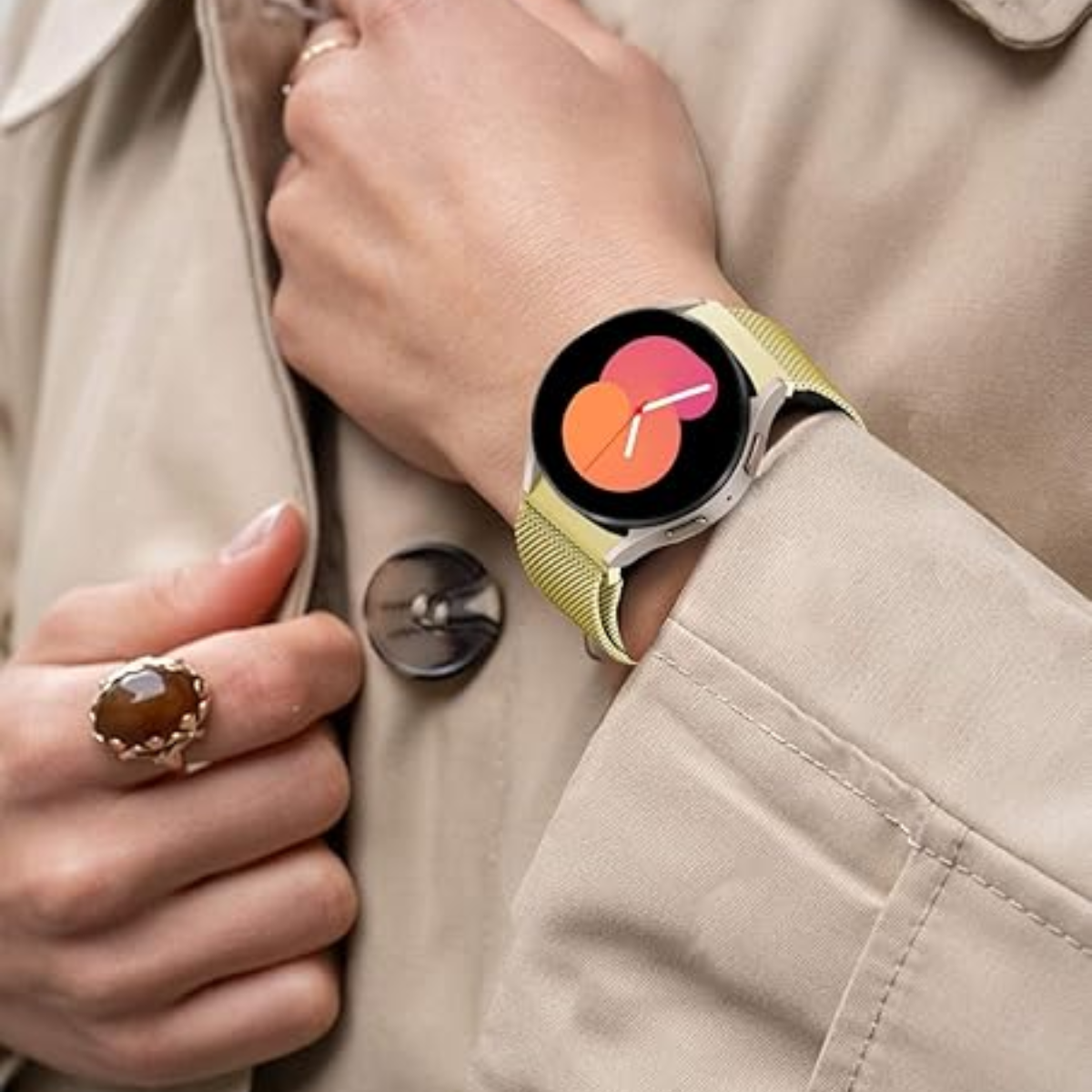 Pulseira 20mm entre Pinos para Samsung Galaxy Watch, Metal, Dourado