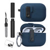 Kit Limpador para Fones e Capa Protetora de Silicone Nerdcase para AirPods Pro 3, Urban Suede Azul Jeans