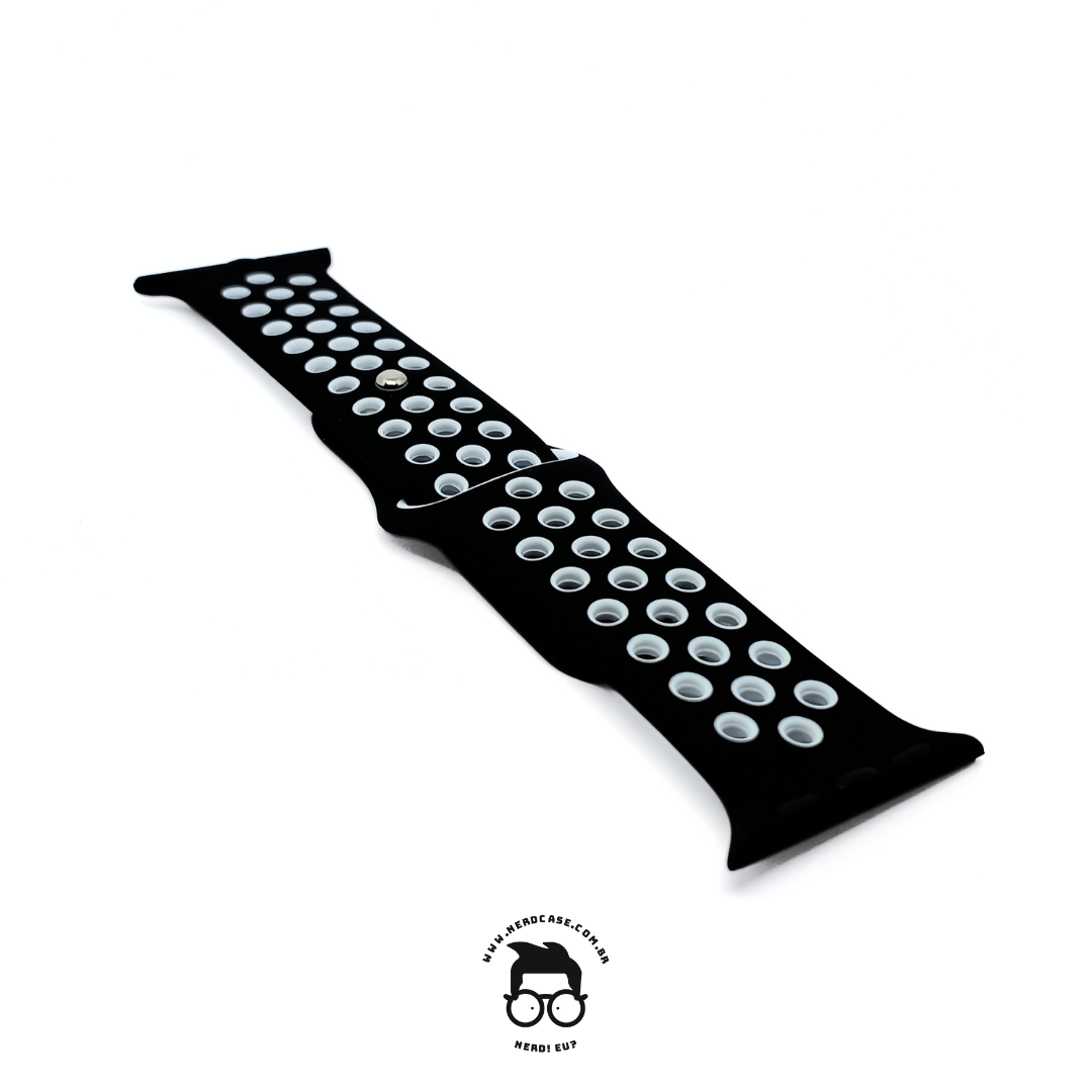 Pulseira 42/44/45/49mm para Apple Watch, Preto/Branco