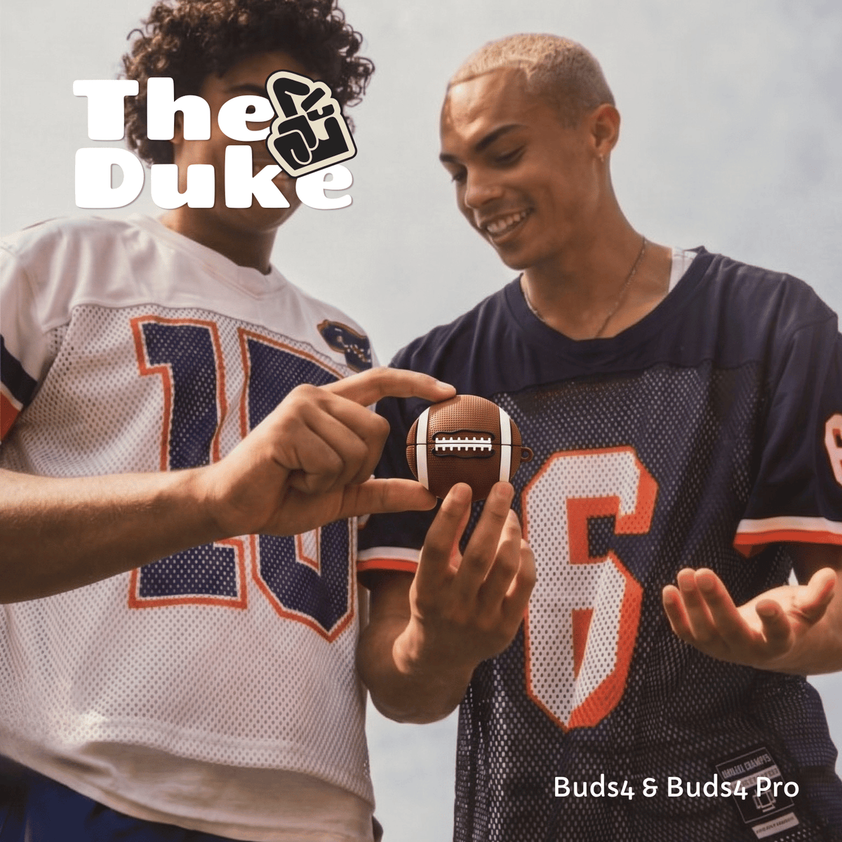Capa Protetora Nerdcase para Samsung Galaxy Buds 4, Buds 4 Pro, Silicone, Bola de Futebol Americano