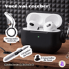 Kit Limpador para Fones e Capa Protetora de Silicone Nerdcase para AirPods 4, Music Preta