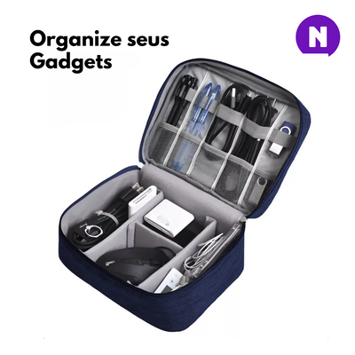 NERDCASE, Bolsa Organizadora Cabos, 18x24,5cm, Poliéster, Azul Marinho