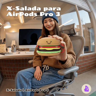 Capa Protetora de Silicone Nerdcase para AirPods Pro 3, X-Salada