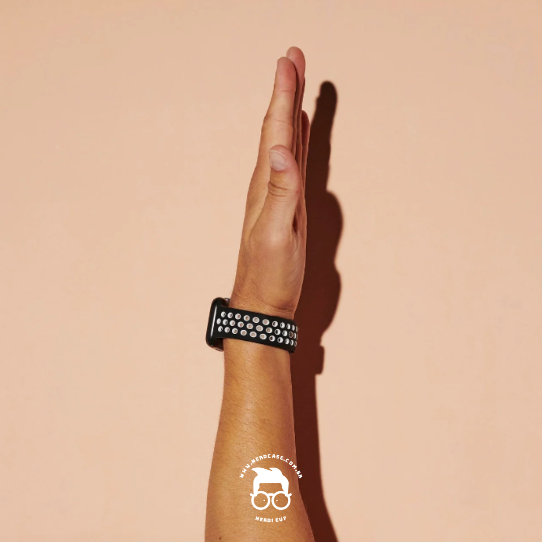 Pulseira 42/44/45/49mm para Apple Watch, Preto/Branco