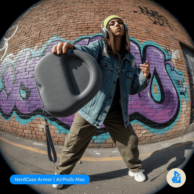 Capa Estojo Nerdcase para Airpods Max, Cinza