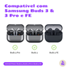 Kit Limpador para Fones e Capa Protetora Airtrek Nerdcase para Galaxy Buds 3, Buds Pro 3, Buds3 FE, Suporte Adaptado, Pr