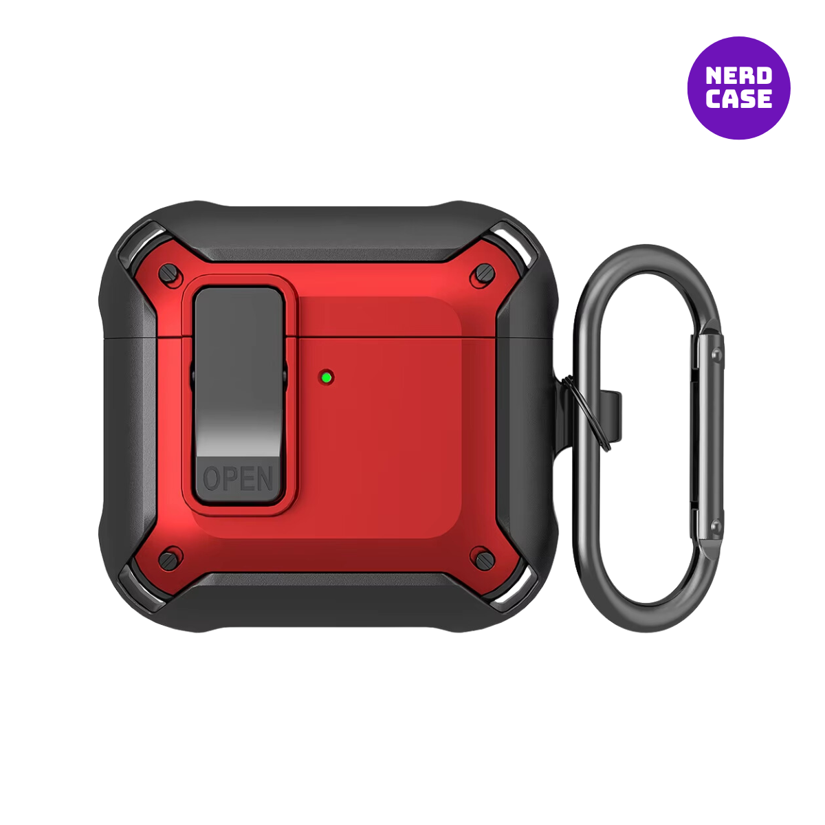 NERDCASE, Case, Capa Resistente, Compatível com AirPods 4, Vermelho
