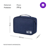NERDCASE, Bolsa Organizadora Cabos, 18x24,5cm, Poliéster, Azul Marinho