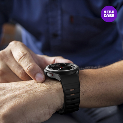 Pulseira 20mm entre Pinos para Samsung Galaxy Watch, Silicone, Preto