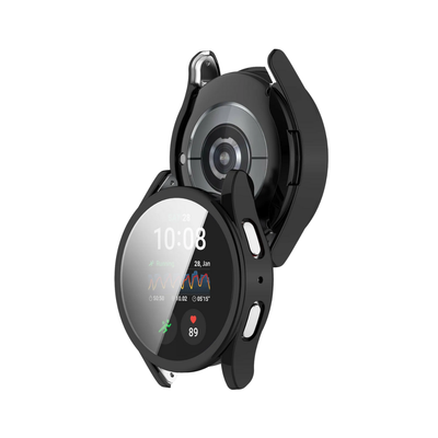 Capa com Película de Vidro Nerdcase Compatível com Samsung Galaxy Watch 6 40mm, Preto