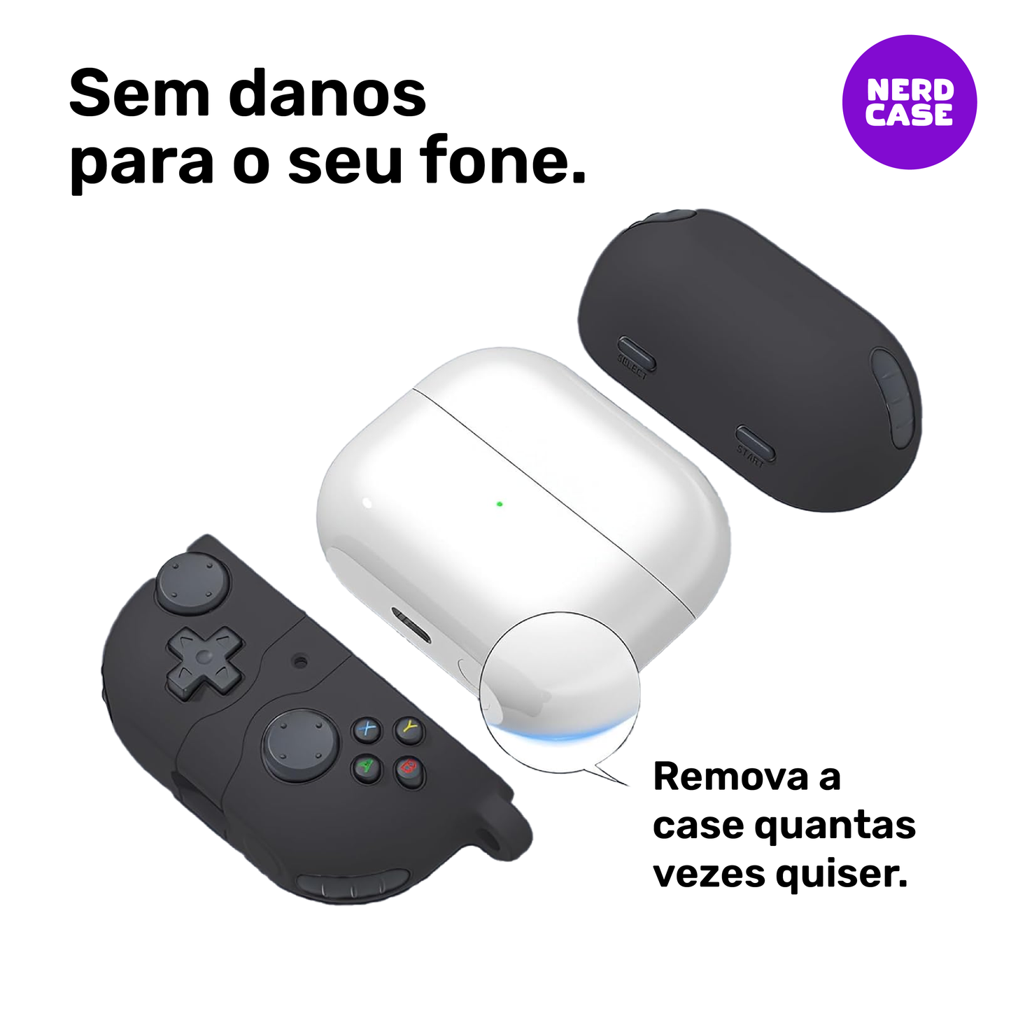 Case Controle Videogame para Buds 3 & Pro 3