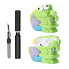 Kit Limpador para Fones e Capa Protetora de Silicone Nerdcase para AirPods Pro 3, Peixe Froggy