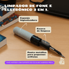 Kit Limpador para Fones e Capa Protetora Airtrek Nerdcase para AirPods Pro 3, Suporte Adaptado, Preto e Branco
