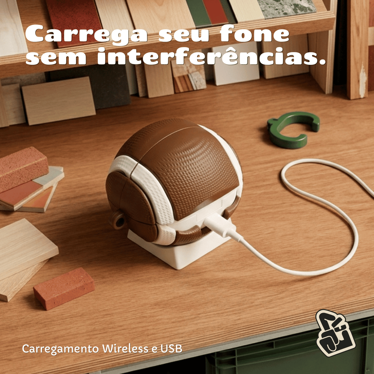Capa Protetora Nerdcase para Samsung Galaxy Buds 4, Buds 4 Pro, Silicone, Bola de Futebol Americano