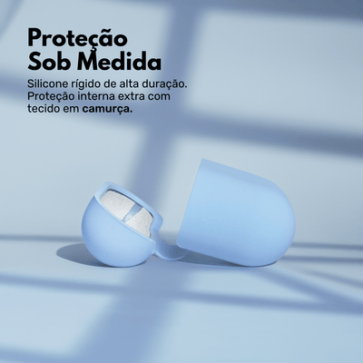 Capa Protetora Nerdcase de Silicone Premium, Compatível com AirPods 4, Cinza