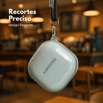 Capa Silicone com Glitter Nerdcase Compatível com Galaxy Buds FE/2/Pro/Live, Cinza Fumê
