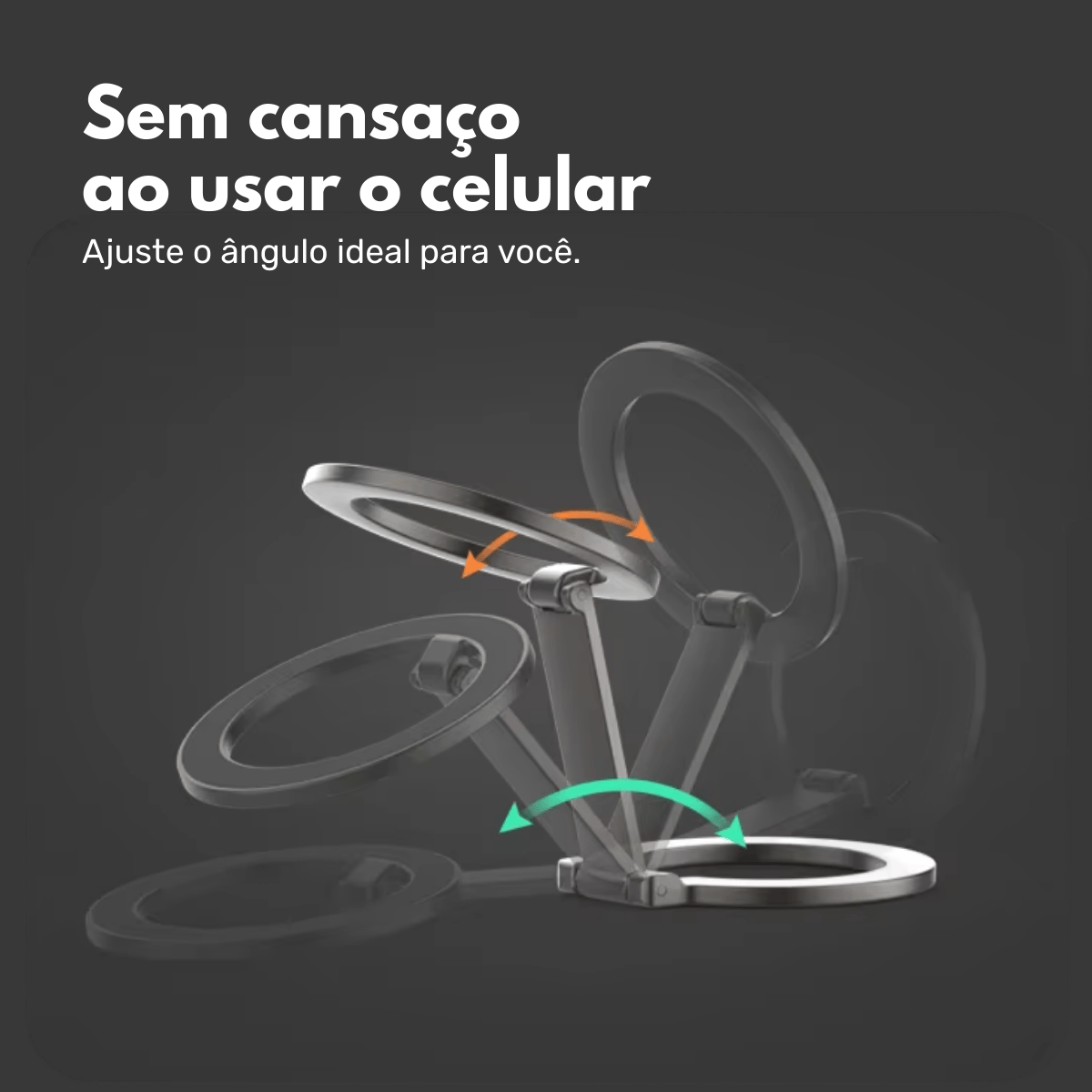 Suporte de Mesa Magnético Nerdcase Dobrável em Metal, Para Celular