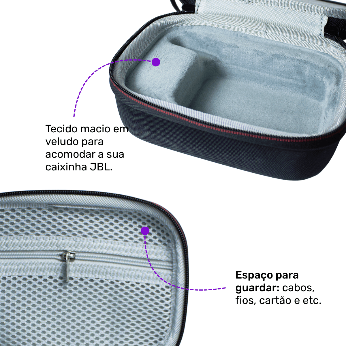 Case Protetora Nerdcase Compatível com JBL Go 2, 3, 4 com Proteção Antichoque, Preto