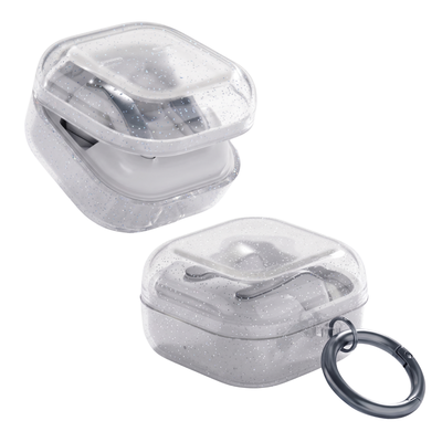 Capa Protetora de Silicone Nerdcase para Samsung Galaxy Buds 4, Buds 4 Pro, Transparente com Glitter