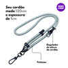 NERDCASE, Cordão Salva Celular Universal, Reforçado, Cinza, Prata