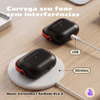 Capa Protetora de Silicone Nerdcase para AirPods Pro 3, Preta com detalhe Vermelho