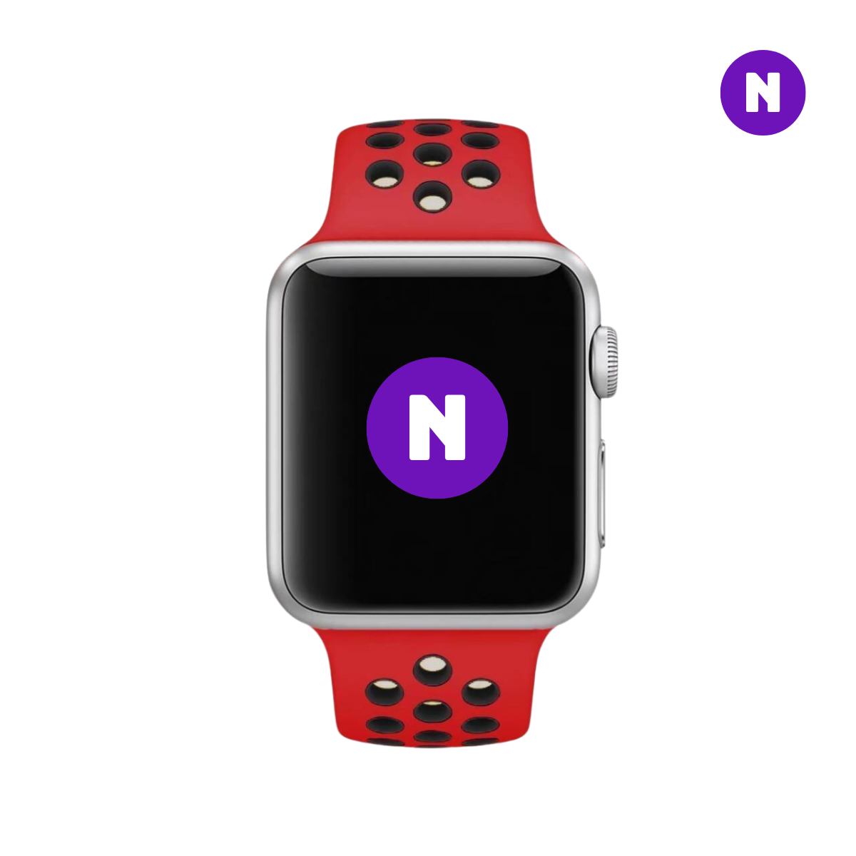 Pulseira 38/40/41mm para Apple Watch, Vermelho/Preto