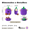 Kit Limpador para Fones e Capa Protetora Nerdcase para AirPods 4, Amigurumi Beringela