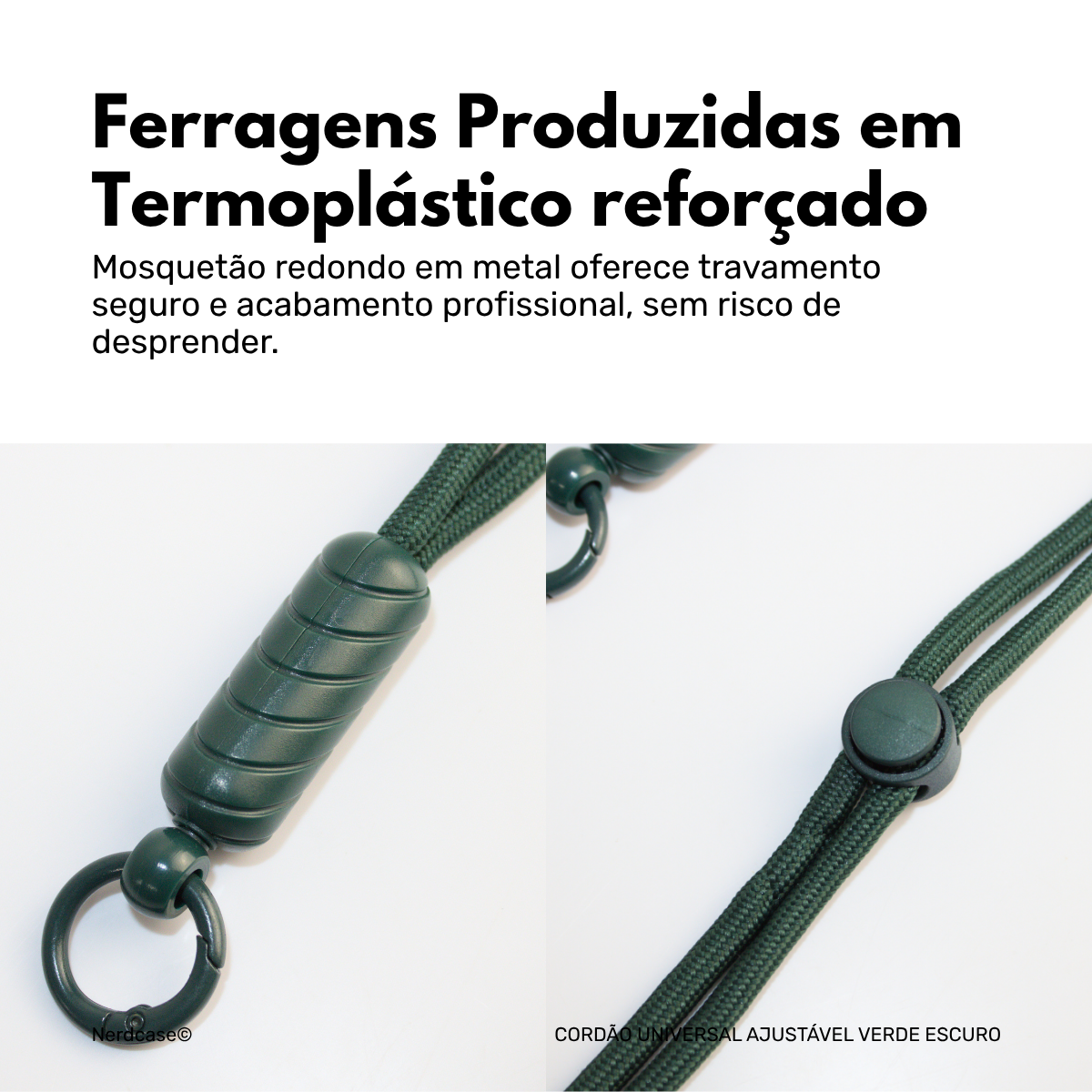 Cordão Universal Nerdcase Para Celular, Poliéster, Verde Escuro