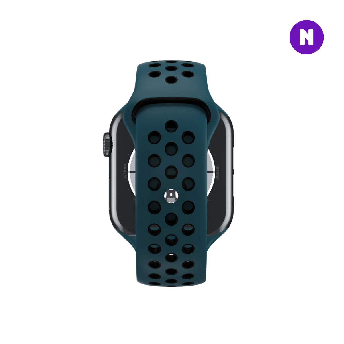 Pulseira 42/44/45/49mm para Apple Watch, Azul Petróleo/Preto