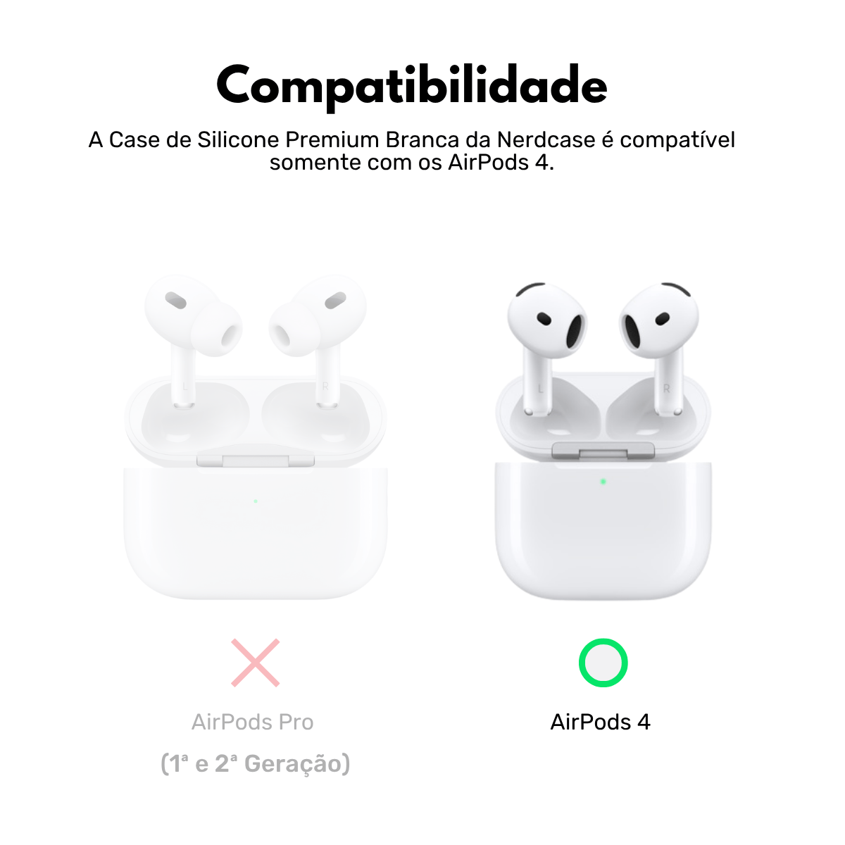 Case Protetora Silicone Premium para AirPods 4 Branca