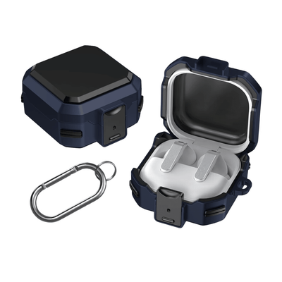 Capa Protetora Nerdcase para Samsung Galaxy Buds 4, Buds 4 Pro, Silicone Premium Resistente, Azul