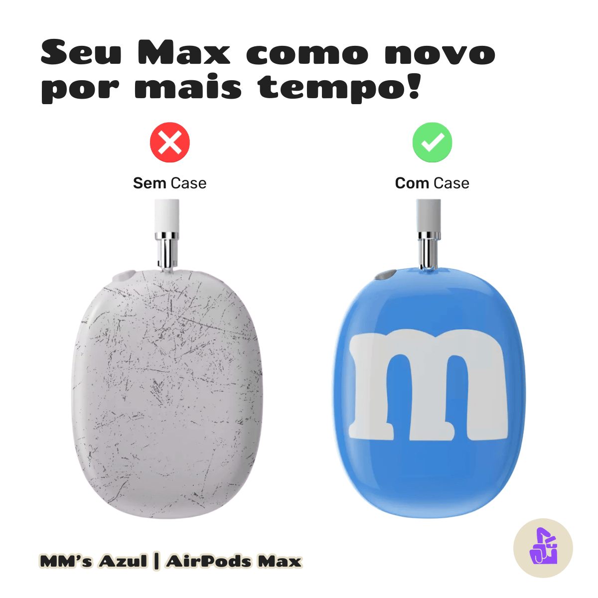 Capa Protetora de Silicone Nerdcase para AirPods Max, Confete MM's Azul