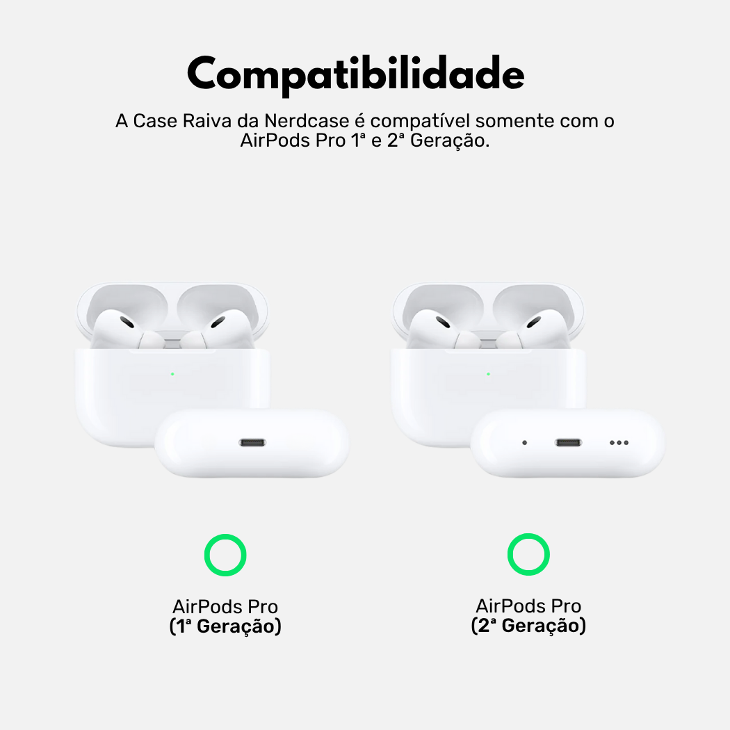 Capa Protetora Nerdcase de Silicone, Compatível com AirPods Pro, Cinza