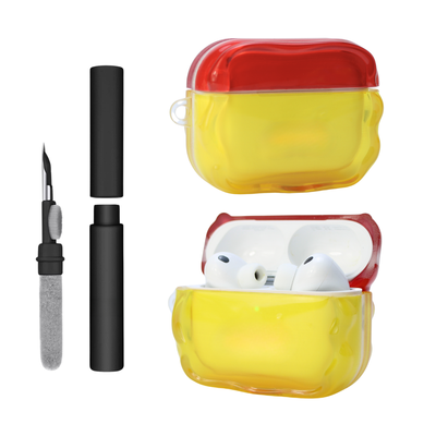 Kit Limpador para Fones e Capa Protetora de Silicone Nerdcase para AirPods Pro 1 e 2, Lego Brick