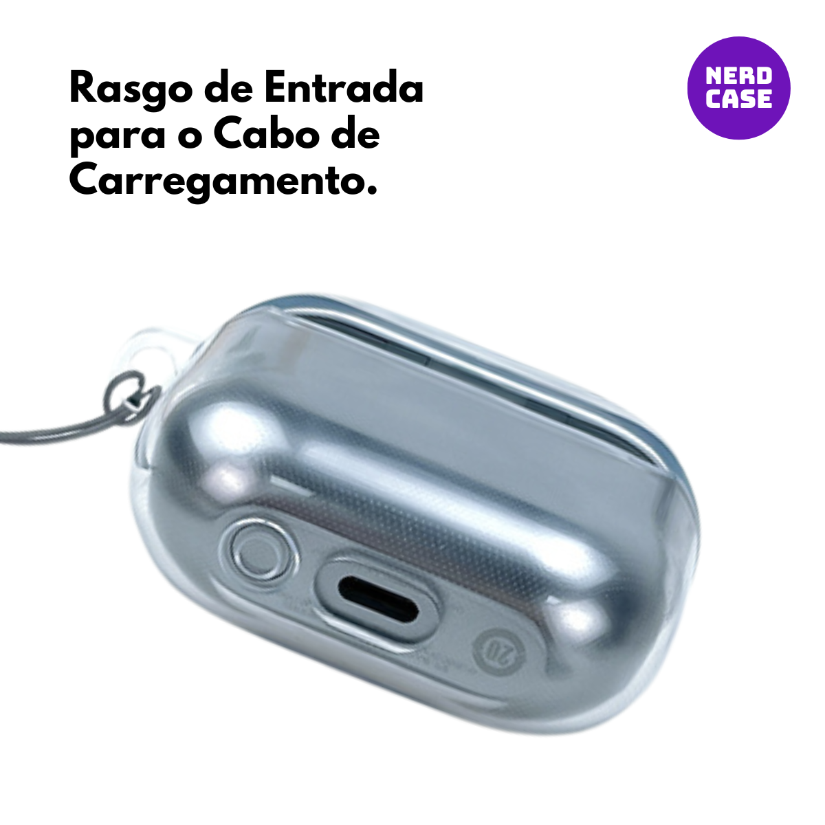Kit Caneta de Limpeza e Capa Protetora de Silicone Nerdcase Compatível com Samsung Galaxy Buds 3, 3 Pro,Fe, Transparente