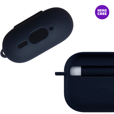 Kit Limpador de Fones e Capa Nerdcase de Silicone para AirPods 4, Preta