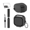 Kit Limpador para Fones e Capa Protetora Urban Nerdcas para Samsung Galaxy Buds 4, Cinza, Com Suporte Adaptado